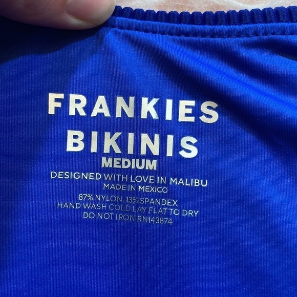 NWT Frankie’s Bikini Jenna Rib High Waist Bikini Bottom in Cerulean sz M - Picture 3 of 12